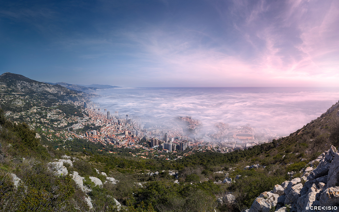 Spring Fog over Monaco by Crevisio