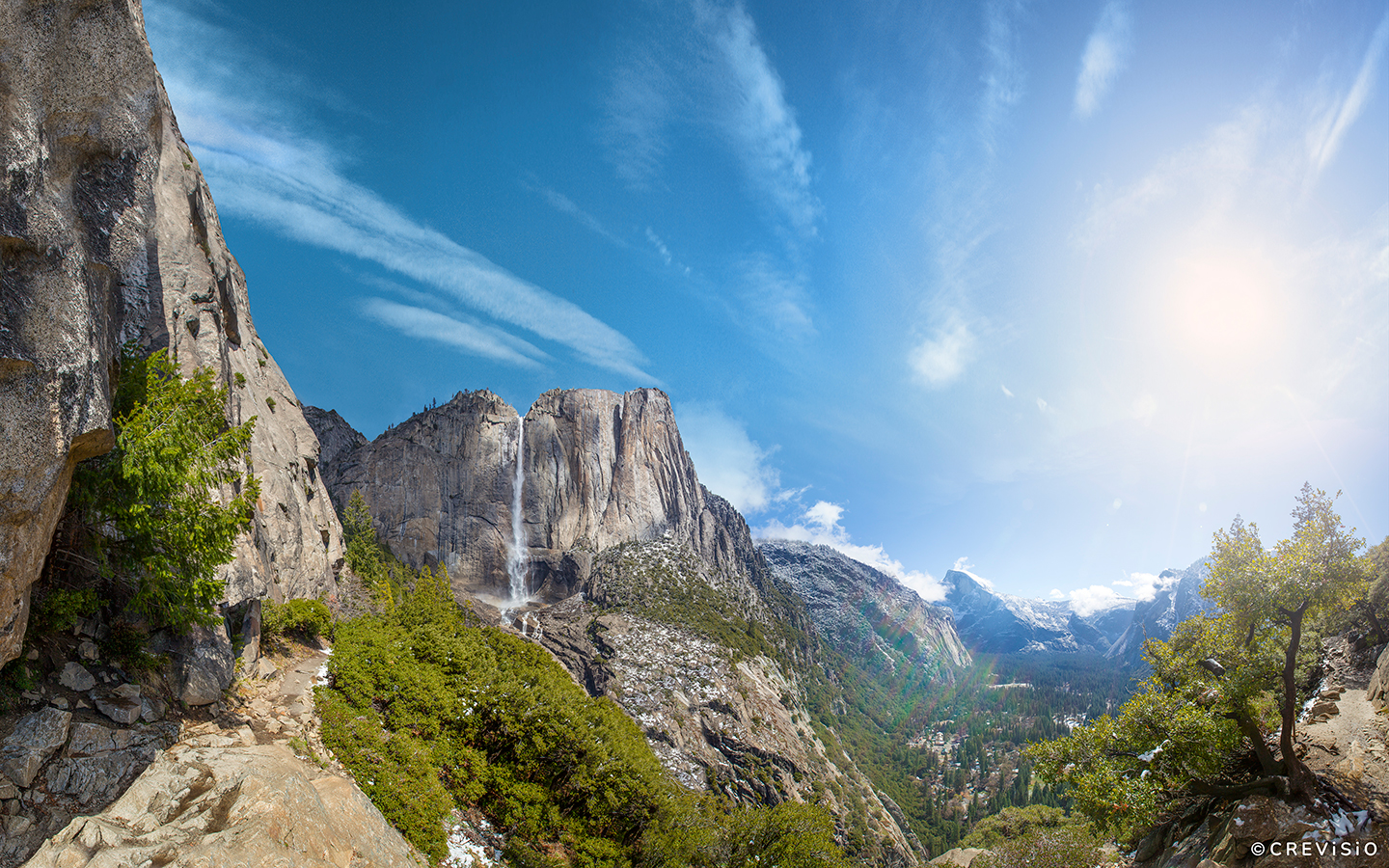 Yosemite Waterfalls Panorama 2014 by Crevisio