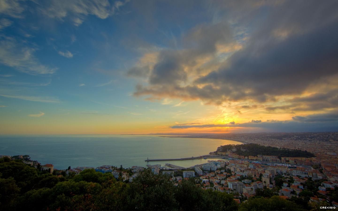 Sunset Over Nice by Crevisio